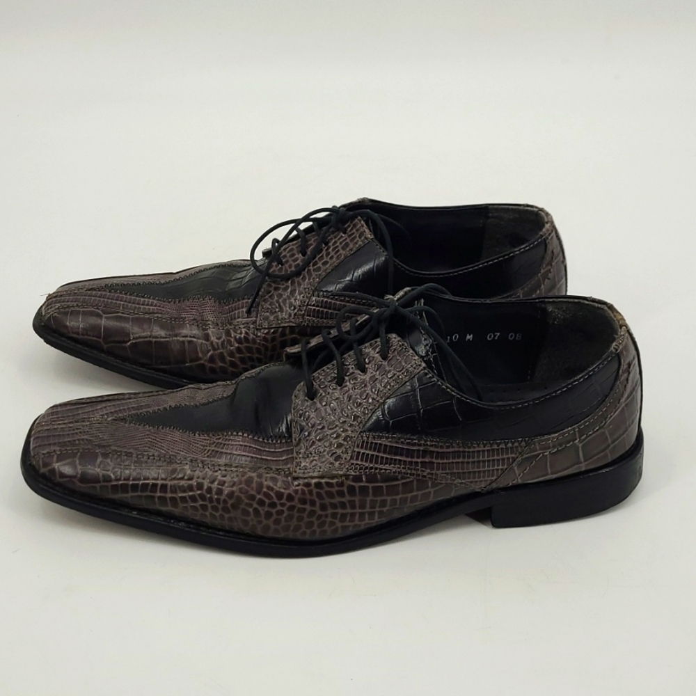 Vintage Stacy Adams Croc Lace Up Loafers Men's Size 10
